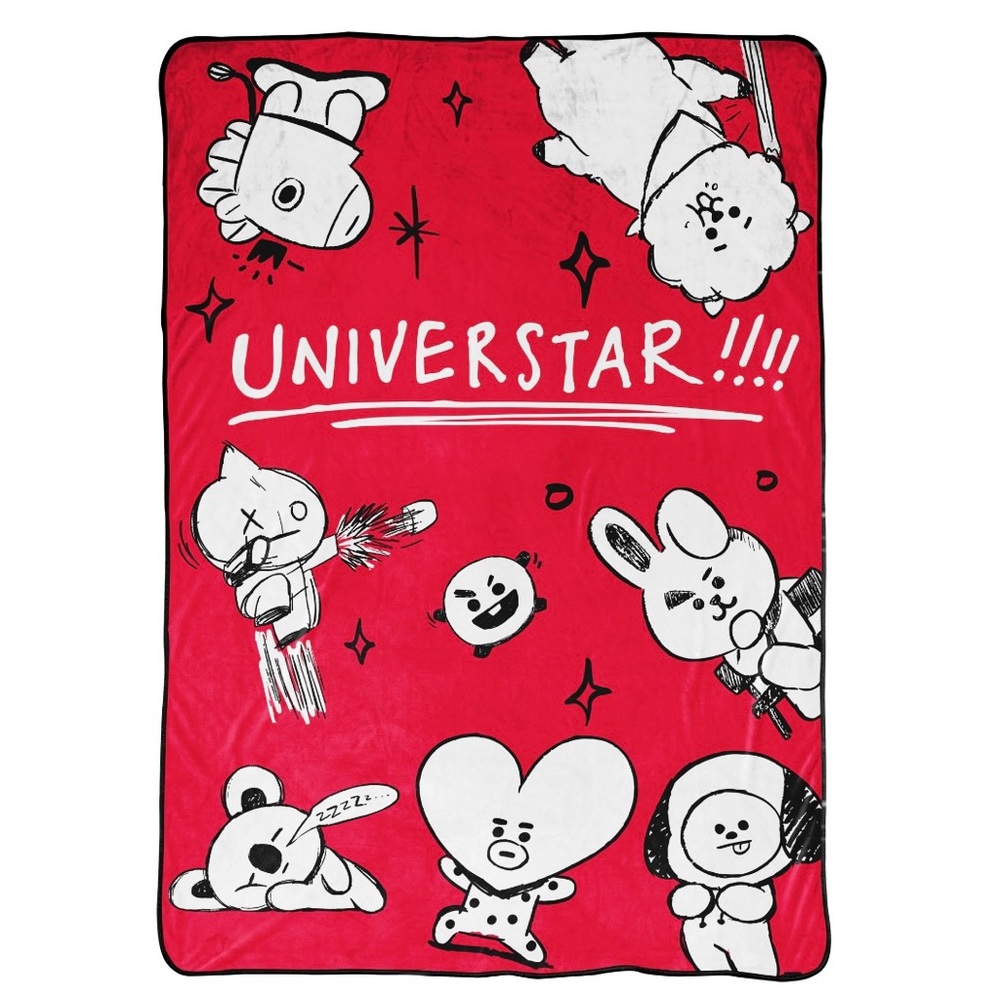 NWT Korean Boy Band BTS - BT21 Blanket, 62" x 90"